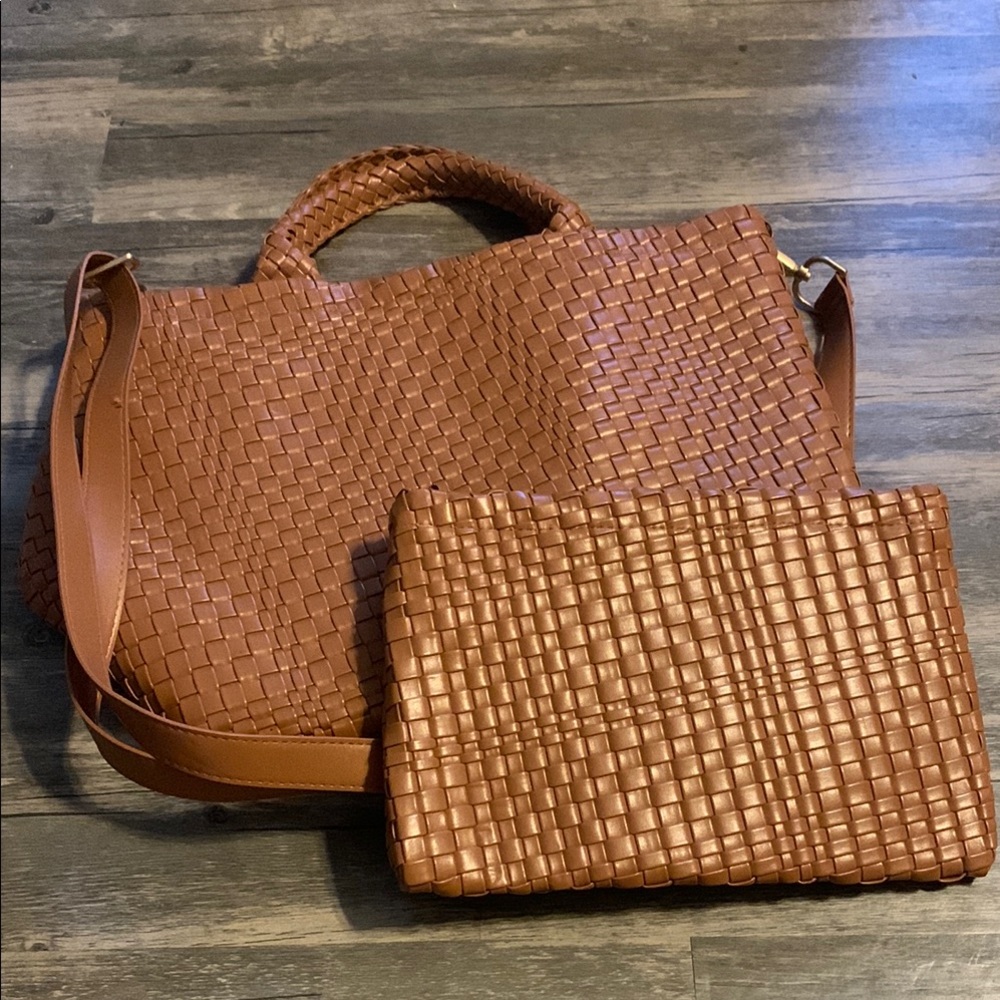 Thirty-One Tan Woven Tote Bags